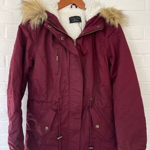 Love Tree Women's Burgundy Parka Jacket